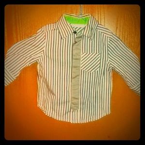 FIRST IMPRESSIONS STRIPED BUTTON DOWN SHIRT